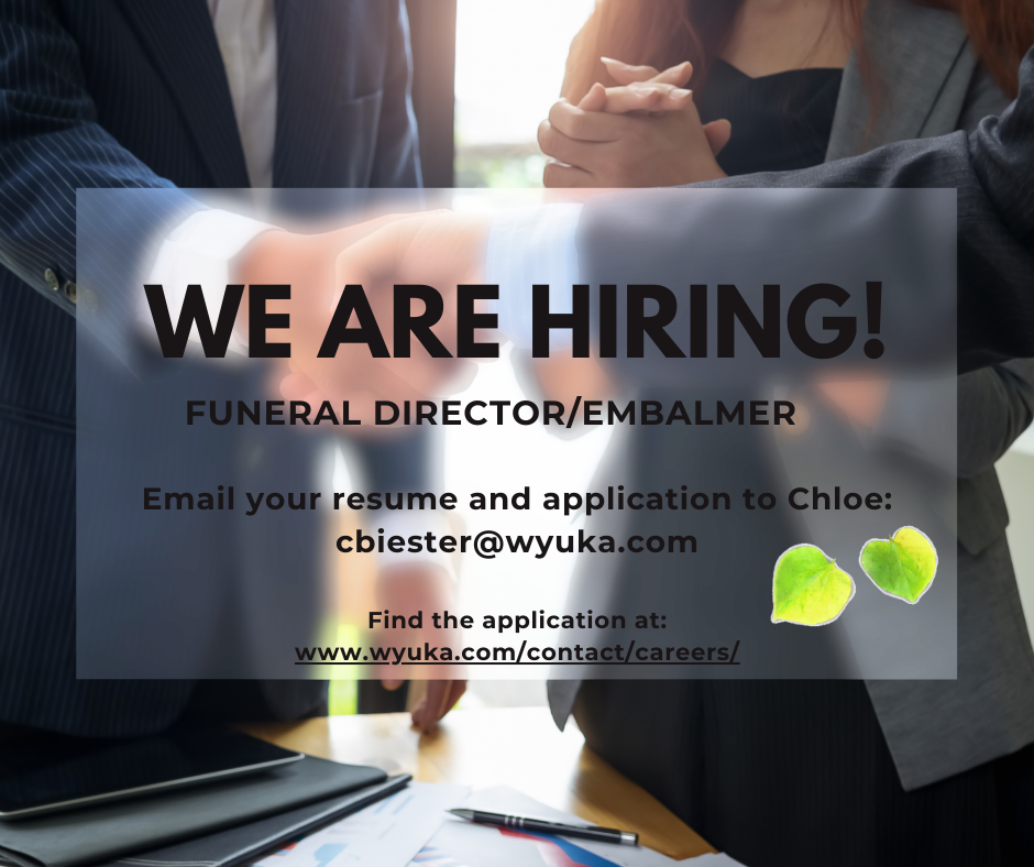 Now Hiring: Funeral Director and Embalmer