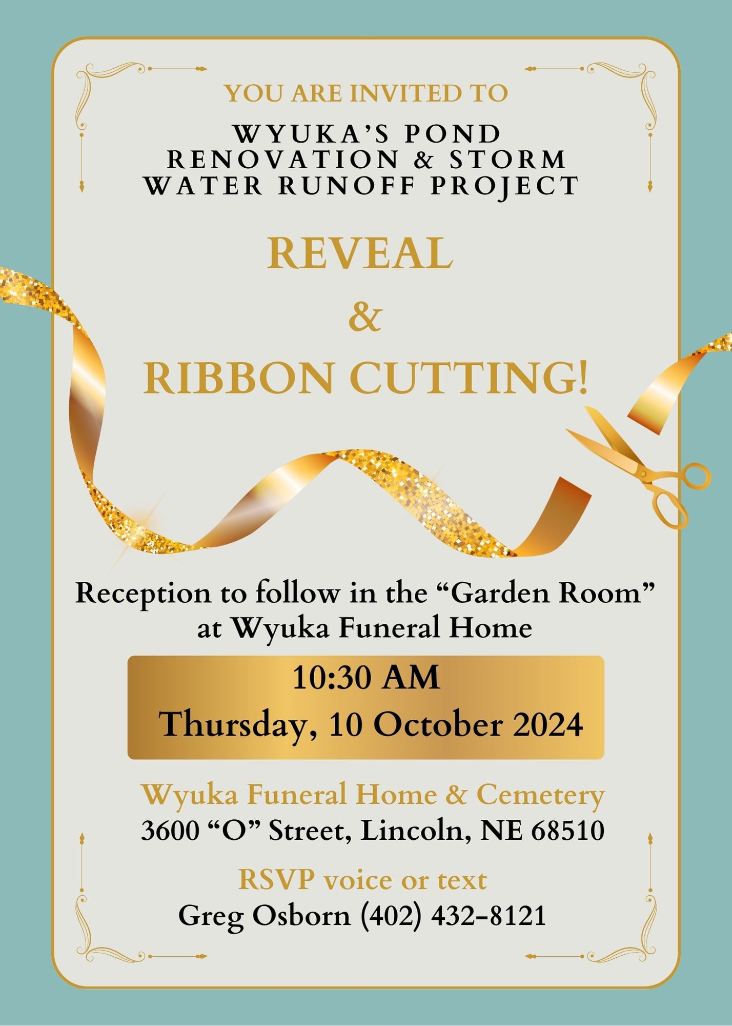 Wyuka’s Pond Renovation & Storm Water Runoff Ribbon Cutting